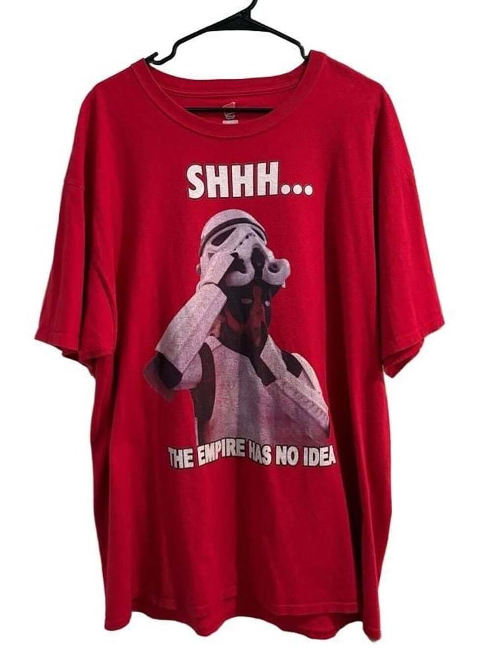Hanes Deadpool Star Wars T-Shirt Size 2XL Red The Empire Has No Idea